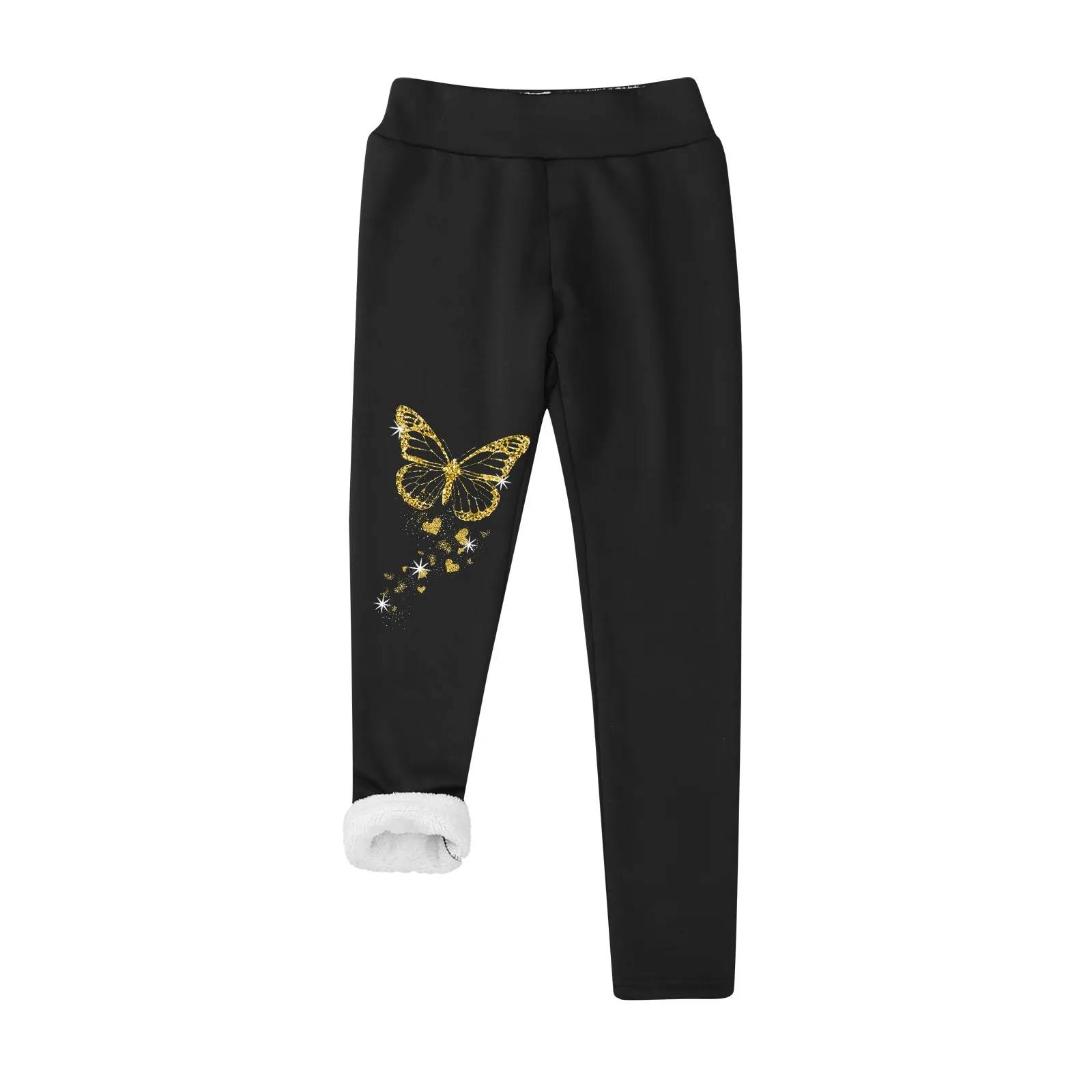 Womens Winter Casual Leggings Elastic Waist Thermal Capris Workout Trousers Thermal Prints Pants