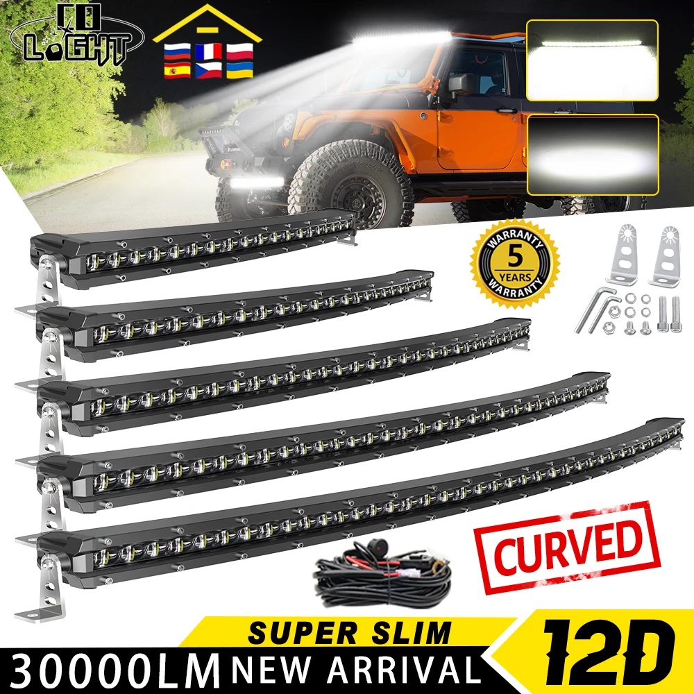 CO LIGHT NEW Super Slim LED Light Bar 50inch Offroad 30000LM LED Light  Bar/Work Light Barra 12V 24V For Truck 4X4 UAZ 4WD ATV