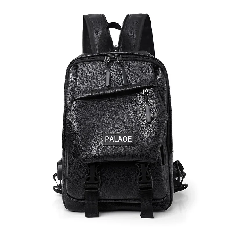 Mini Zaino da uomo Moda Piccolo Uomo Multifunzione Borsa da petto Zaino da viaggio Zaini da viaggio Zaino da uomo 2024 Pu Bagpack in pelle - immagine 2