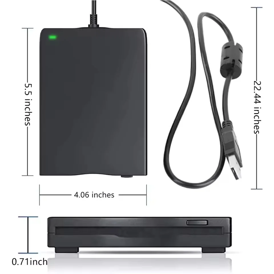 Floppy Disk Reader External USB 3.5 inch 1.44 MB FDD Disk Drive for PC Laptop Windows 11/10/8/7/XP