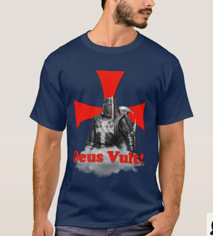 Deus Vult Knights Templar ߼ ڱ Ƽ, 100%  O- , ĳ־  Ƽ,  S-3XL, 