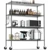 Wire Shelving, 2000 Lbs Heavy Duty 60x24x72 Inch Shelving Metal Shelves with 4" Wheels, 4-Tier NSF Steel Wire Storage Shelf 1