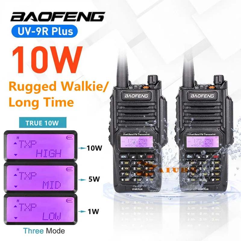 BAOFENG UV-9R Plus Radio bidireccional portátil Walkie de mano de doble  banda