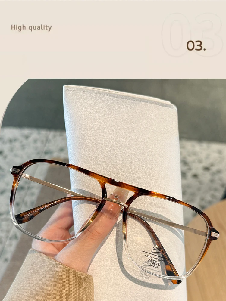 Neue männer Retro Myopie Auge Rahmen Mit Grad Doppel Strahl Quadratischen Rahmen Anti-blaues Licht Gläser Myopie Gläser rahmen MH31228 – Detail 4