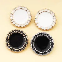 10PCS High-end buckle tweed coat suit suit pyjamas white black exquisite fashion decorative top coat button accessories 1