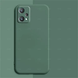 Original Liquid Silicone Shockproof Phone Case for Realme Q3 Pro 5G (Black Green)