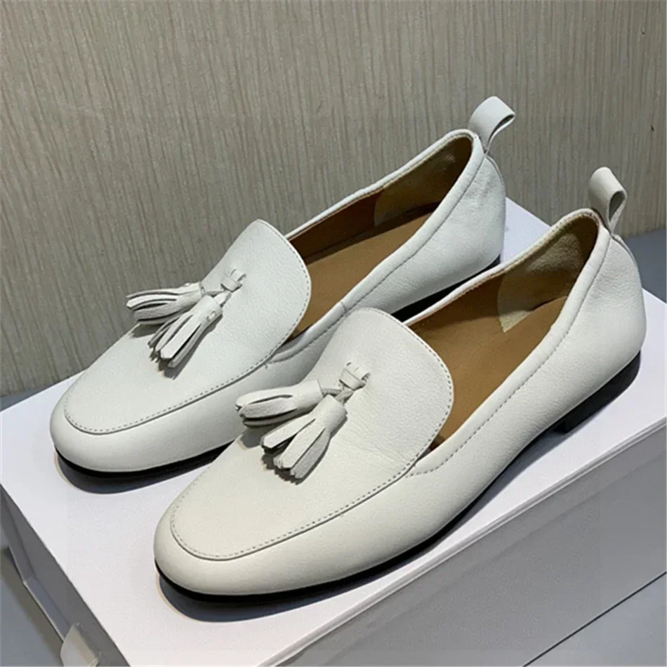 

Lucca Loafer Shoes Super Soft Lambskin Ballet Flat Shoes WithTassel New Chicken Rolls Mary Jane Shoes.