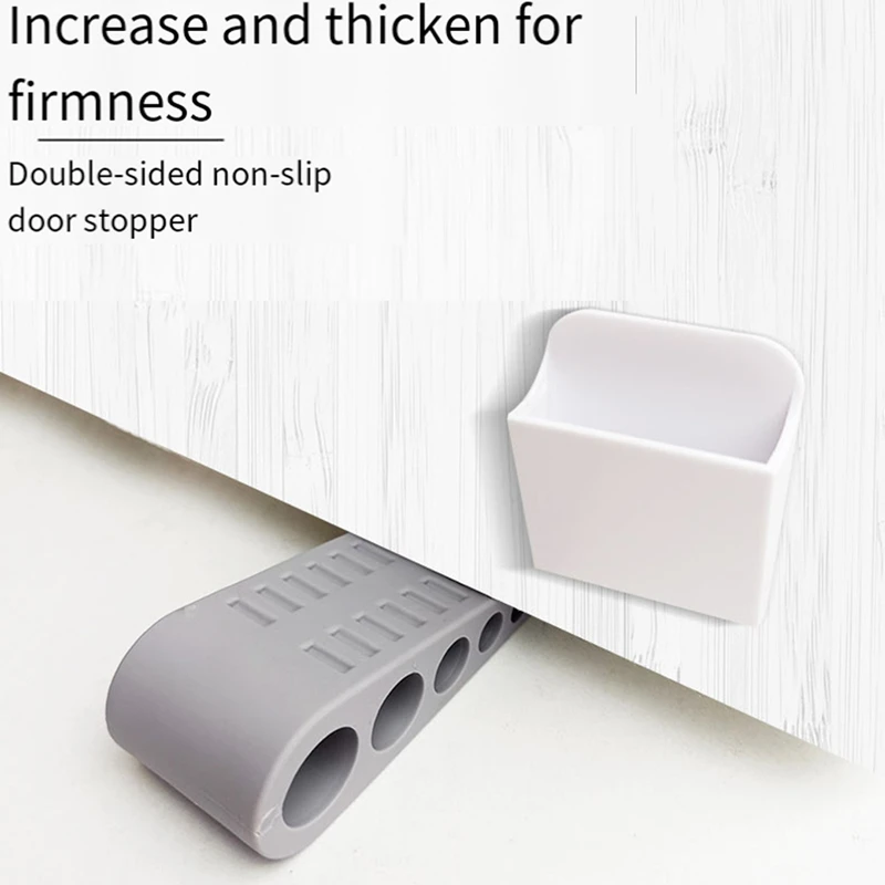 A21I-3Pack Door Stops For Bottom Of Door, Rubber Door Stopper Wedge With Holder, Holder To Keep Open