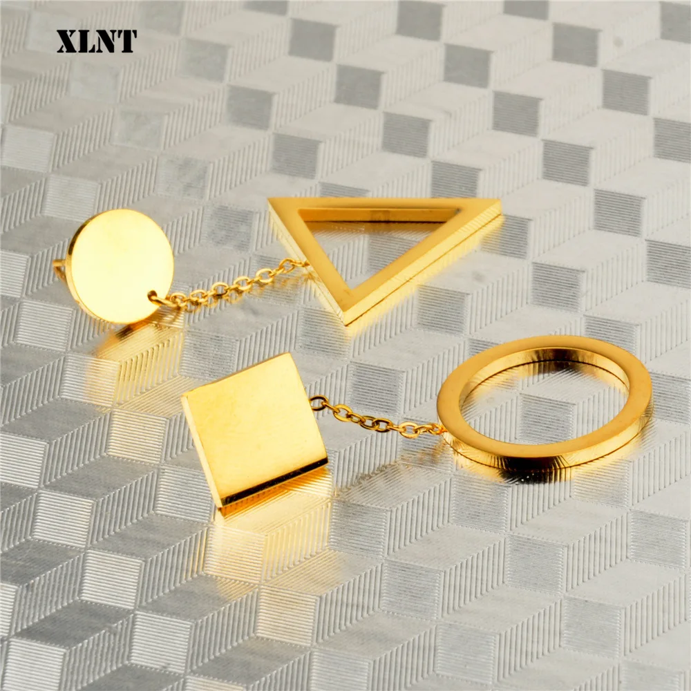 

XLNT 2019 New Geometric Asymmetry long Stud Earrings For Women Fashion Delicate Boucle D'oreille Cute Gifts