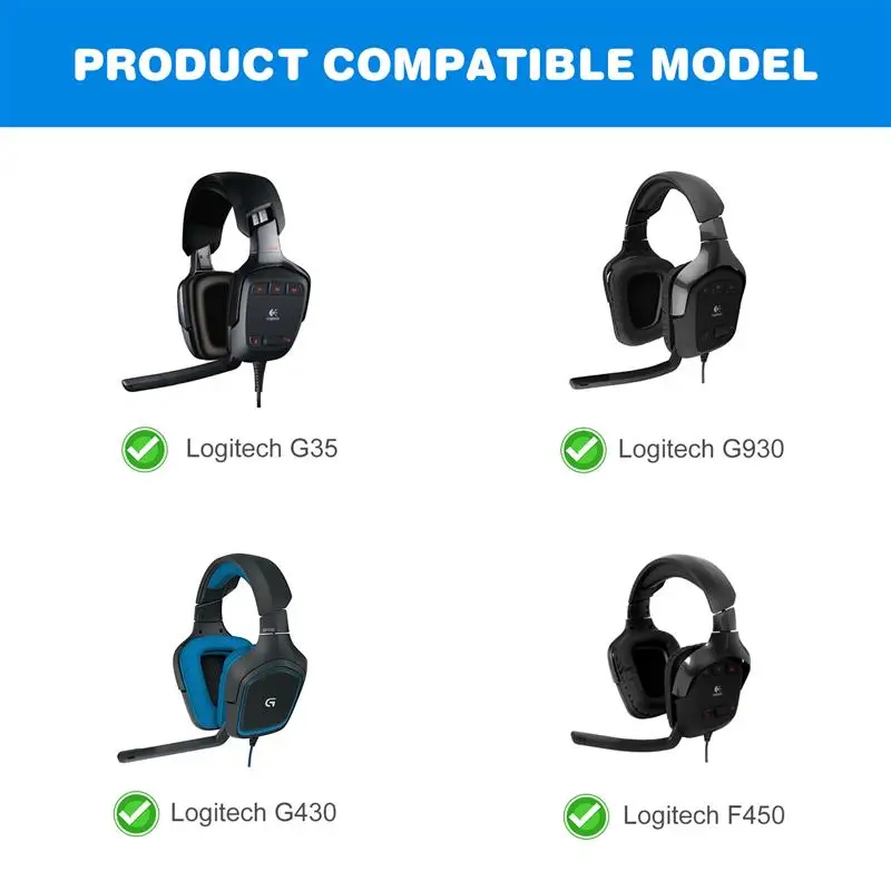 Logitech G430 Earpads | Logitech G35 Ear Pads | Replacement Ear Pads |  Logitech G430 Pads - Earphones & Headphones - Aliexpress