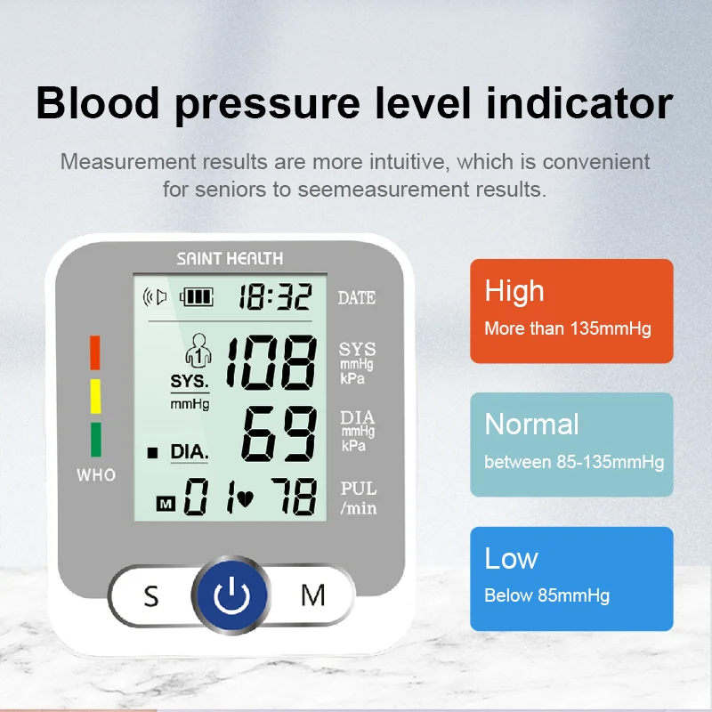 Blood Pressure Monitor Blood Pressure Meter Russian Voice Care Germany Chip Automatic Wrist Digital Blood Pressure Monitor