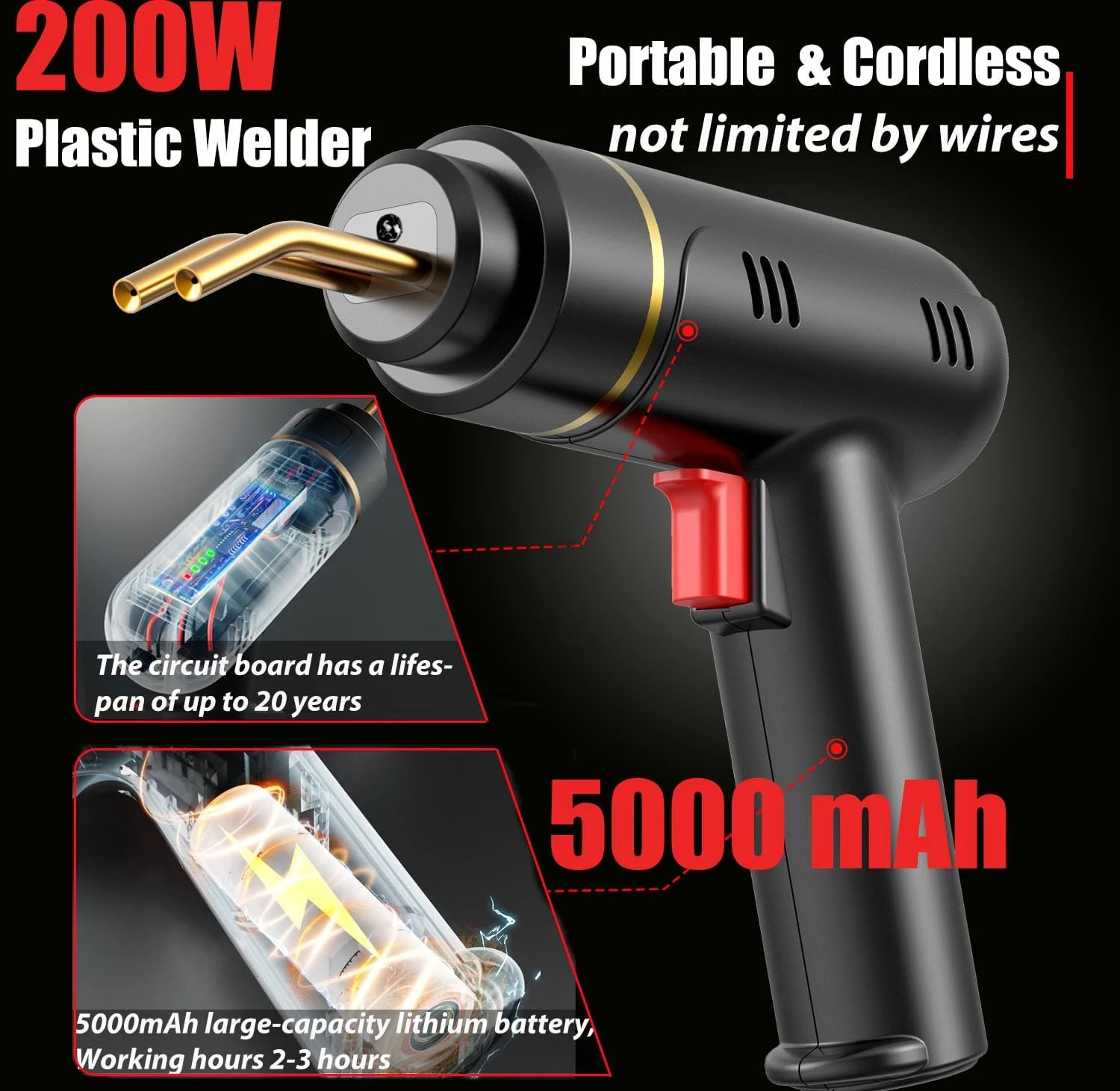 Saldatrice Plastica 200W Con 1000 Graffette - Kit Ripara Paraurti Auto E Plastiche - Foto 12