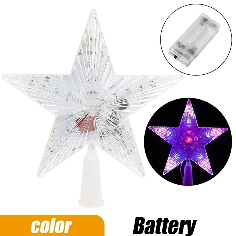 thumbnail image 1 of Luces LED de estrella para la parte superior del árbol de Navidad, lámpara de estrella brillante, luz nocturna brillante, adornos para la parte superior del árbol de Navidad, decoración para fiestas e, 1 of 5