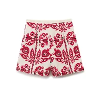 2024 Autumn New Women's Clothing European And American Style Fashionable Vacation Versatile Embroidered Casual Shorts - Image 3