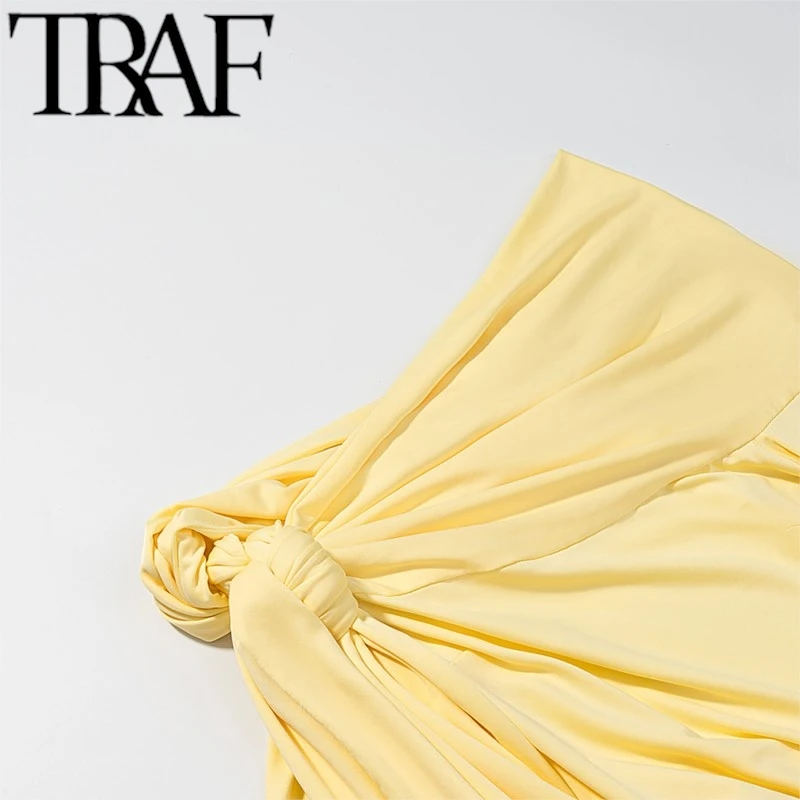 فستان نسائي محبوك على الموضة من TRAF 2025 فستان كا...