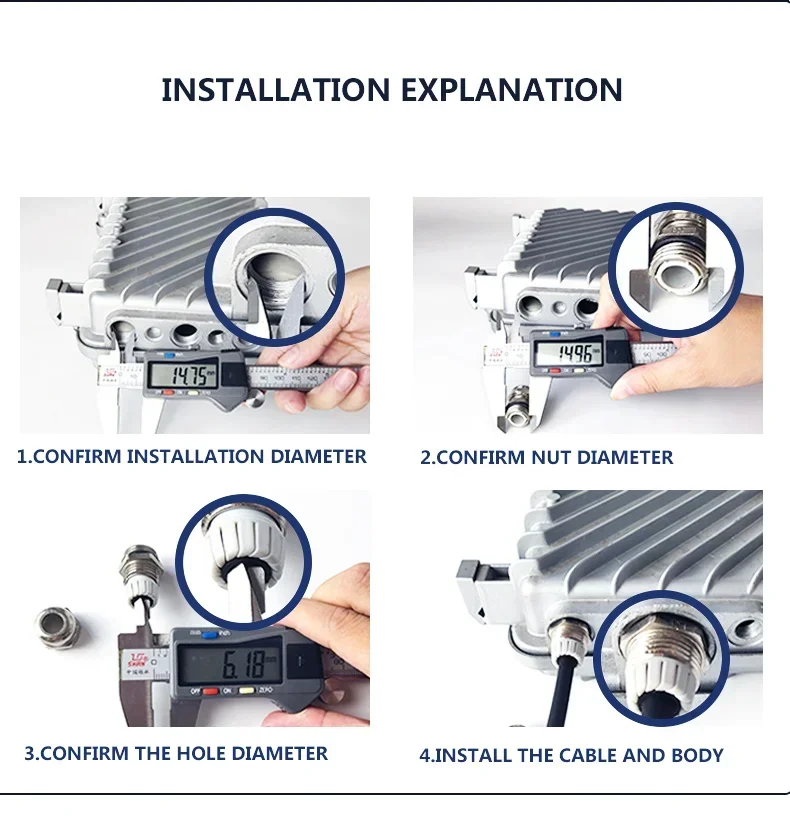 Waterproof Cable Gland IP68 Nickel Plated Brass 1/4" 3/8"1/2" 3/4" 1" 2" BSPP/NPT Male Thraed for 3-6.5mm 4-8mm Cable Joint 1PCS