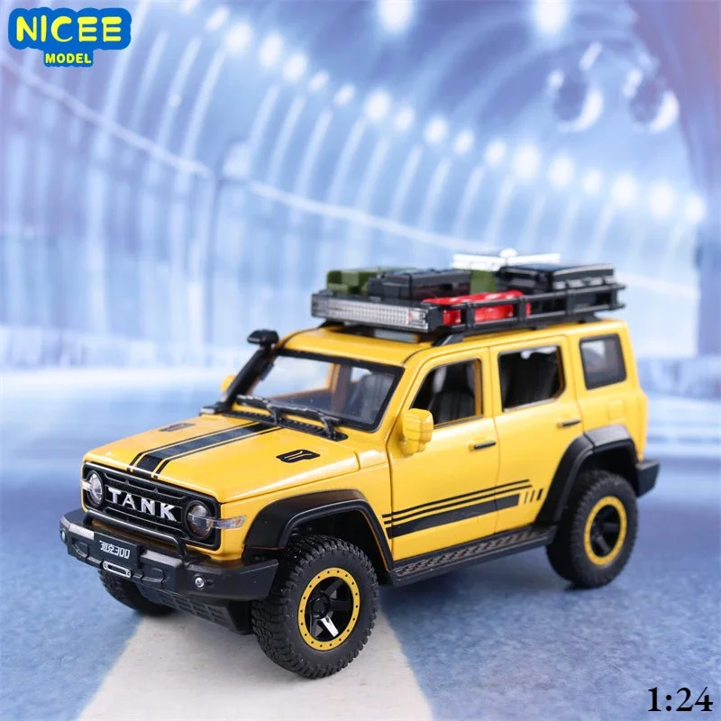 1:24 Tank 300 Border Edition Fuoristrada Diecast Metal Alloy Model Car Sound Light Pull Back Collection Kids Toy Gifts Y10