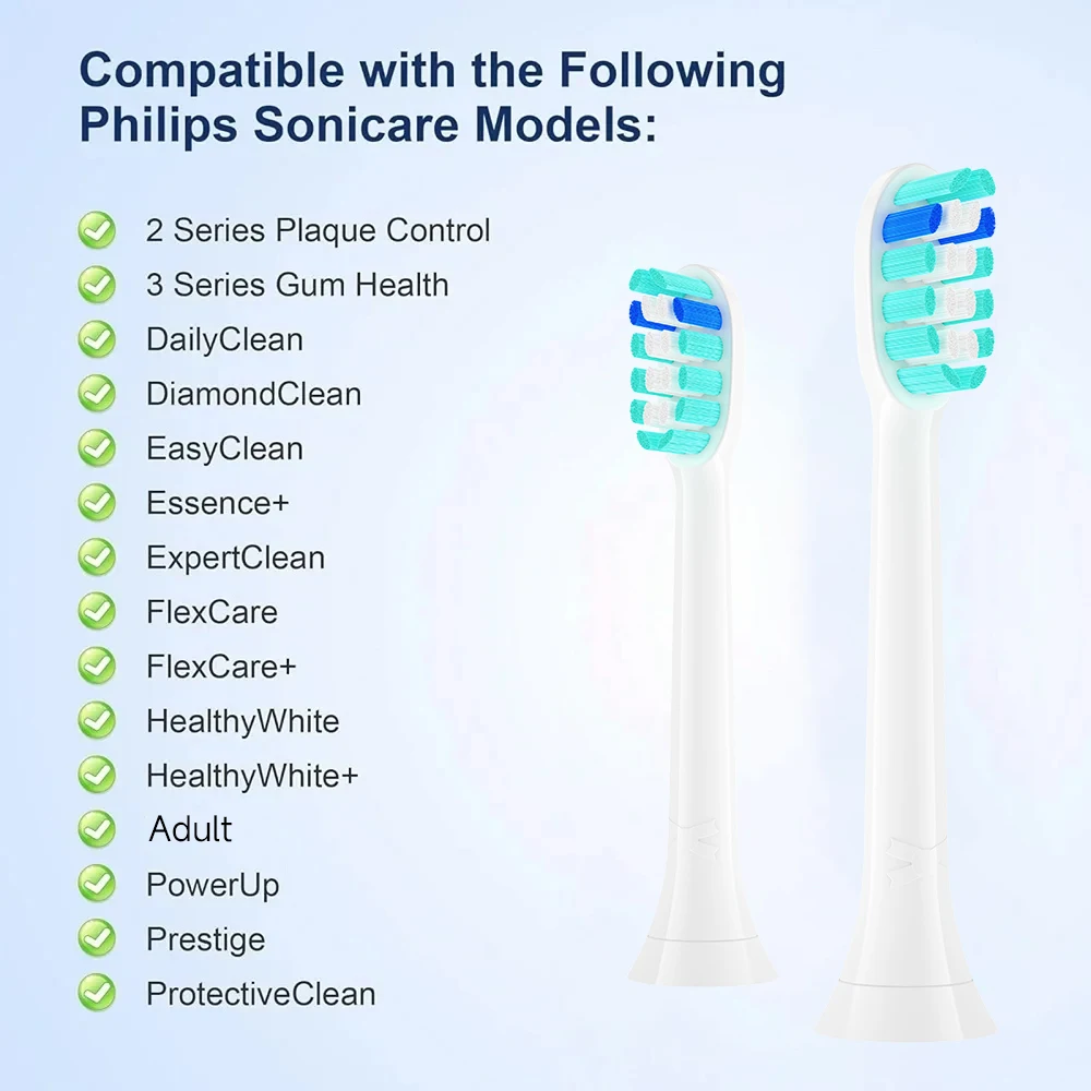 필립스 교체용 전동 칫솔 헤드와 호환되는 4/8개입 교체용 칫솔 헤드 HX6250 HX6252 HX9334 HX6530
