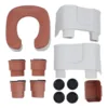 Toilet Shower Chair Folding Khaki Non Slip Base Heavy Duty Commode Toilet Chair with Tissue Box for Pregnant Women for Bathroom 5