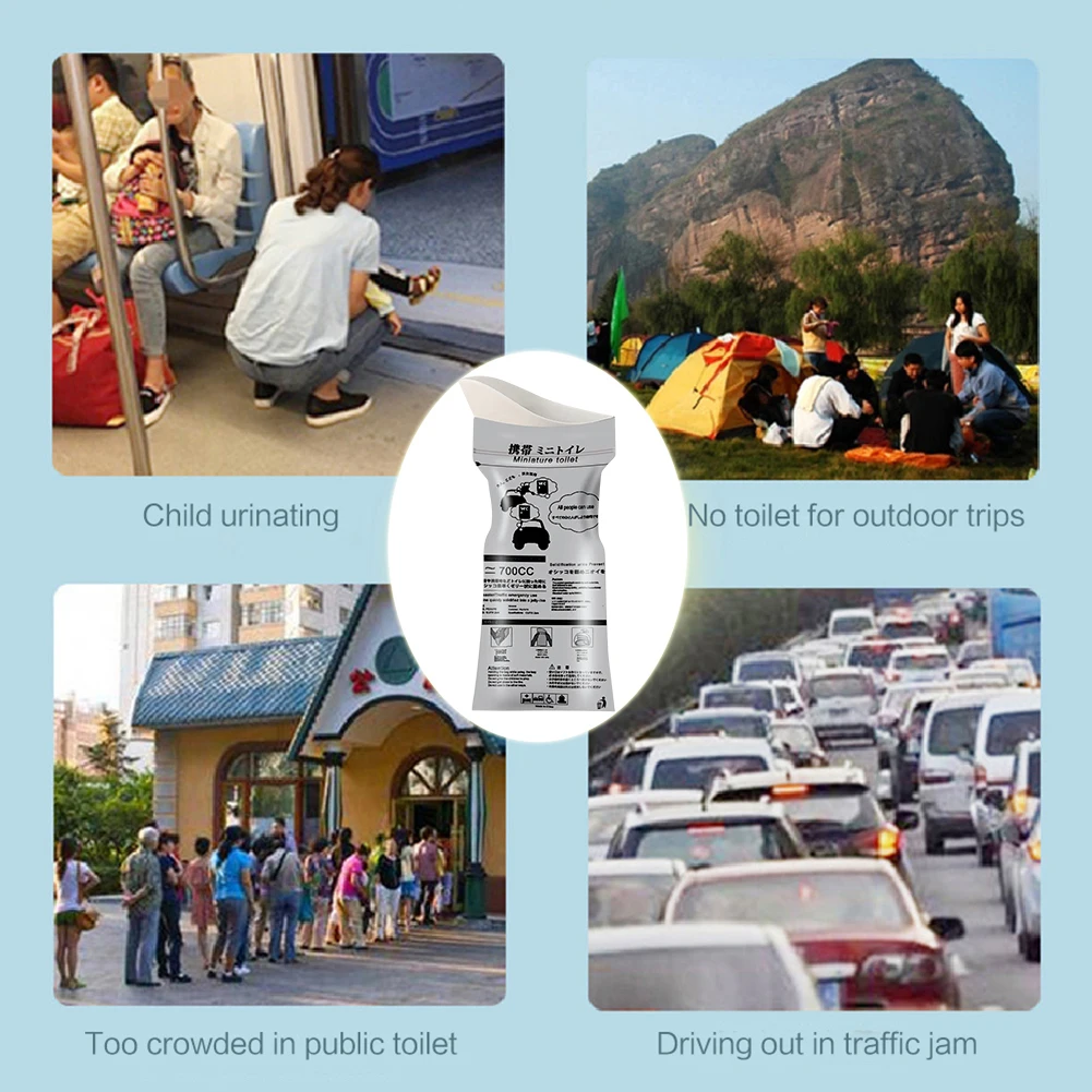 Portable Unisex Travel Toilet Leak Proof Urine Bag