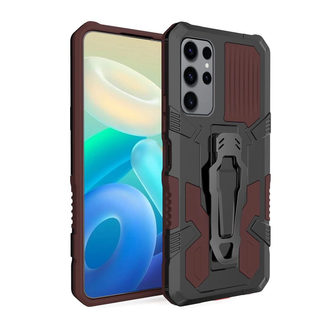 Durable Shockproof Belt Clip Armor Phone Case with Stand Holder
