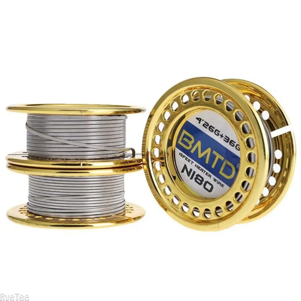 5 m/Rolle Ni80 Fused Clapton Wire für wiederaufbaubare 2/3/4*26G+36G Heizdrähte Spulendrähte Spulenwerkzeug Alien Clapton Heizdraht