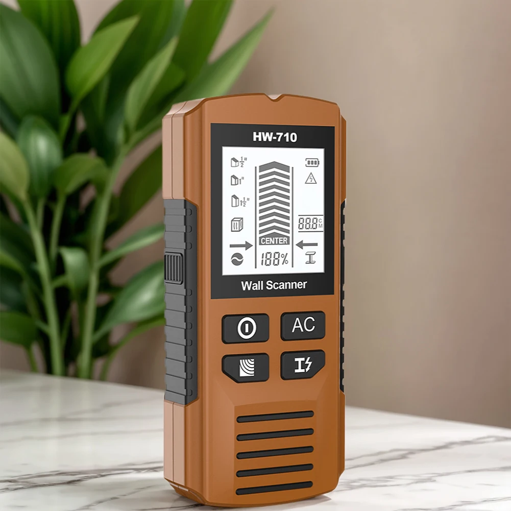 6-in-1 스터드 파인더 벽 스캐너 녹색 백라이트 스터드 파인더 도구 1-1/2인치 건식벽체 스터드 중심 감지용 벽 탐지기