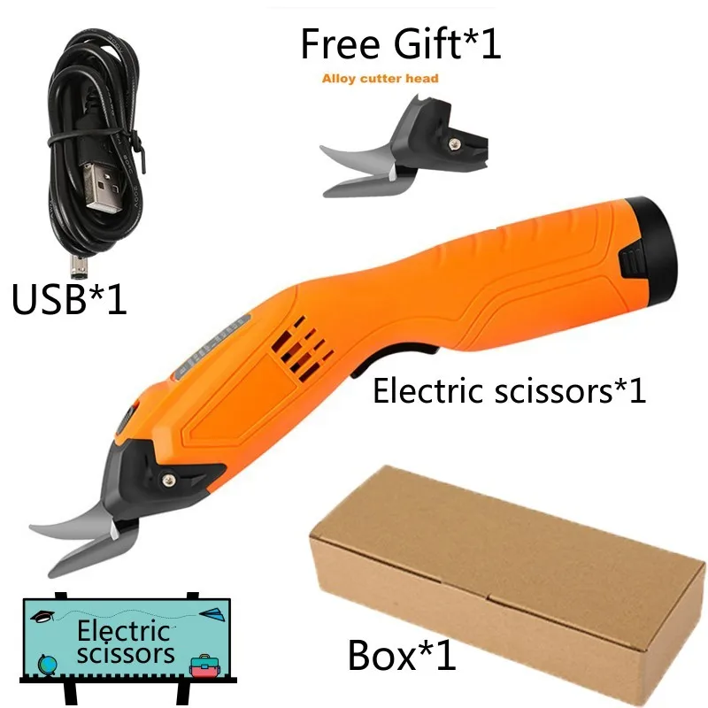 4V Cordless Electric Scissors USB Rechargeable Fabric Leather Cloth