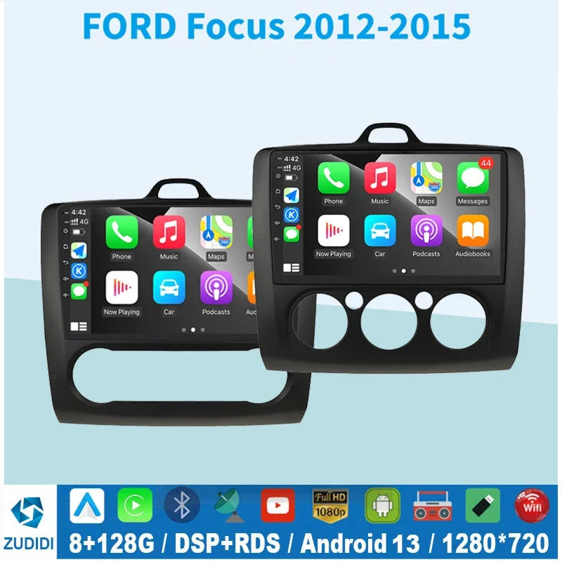 

CarPlay 2 din Car Radio Multimedia Player For ford focus 2 Mk2 2004-2008 2009 2010 2011 Android Auto GPS 2din autoradio