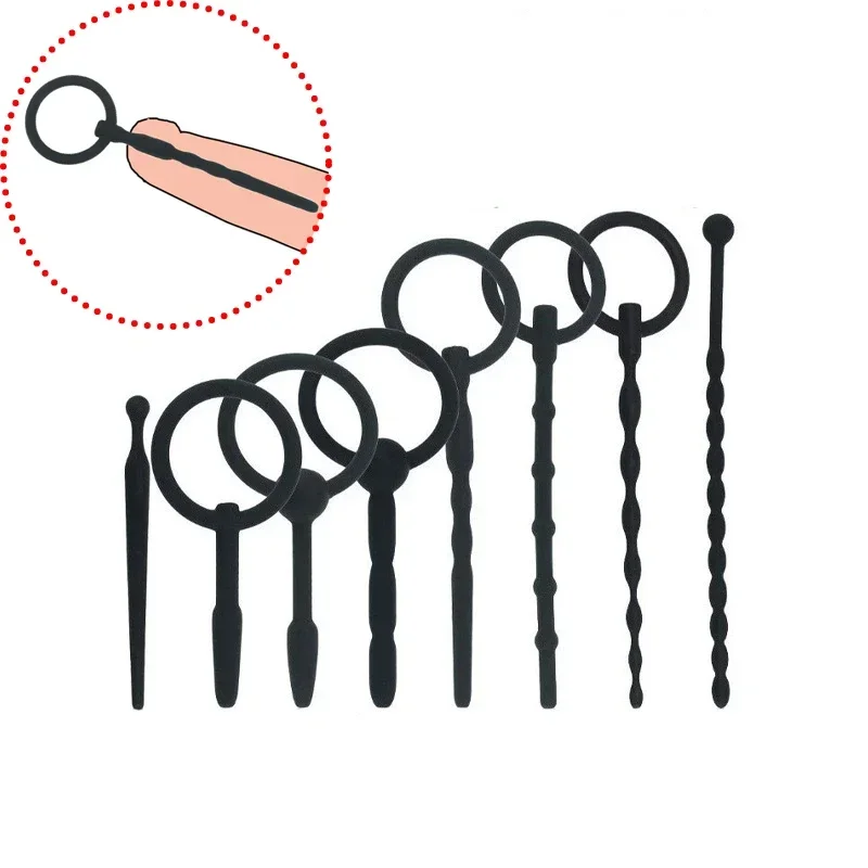1 PC Soft Silicone Stretching Urethral Dilator Male Gay Sounding Penis Insert Plug Sound Catheter Tube BDSM Sex Toys for Men penis sex toys