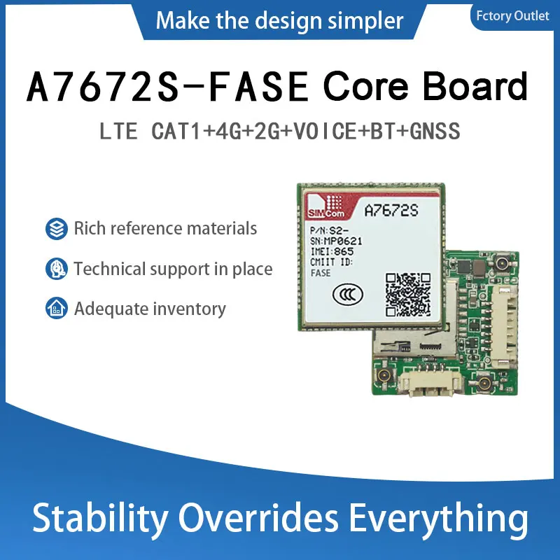 

SIMcom A7672S-FASE CAT1 Core Board, поддержка данных + GNSS + voice