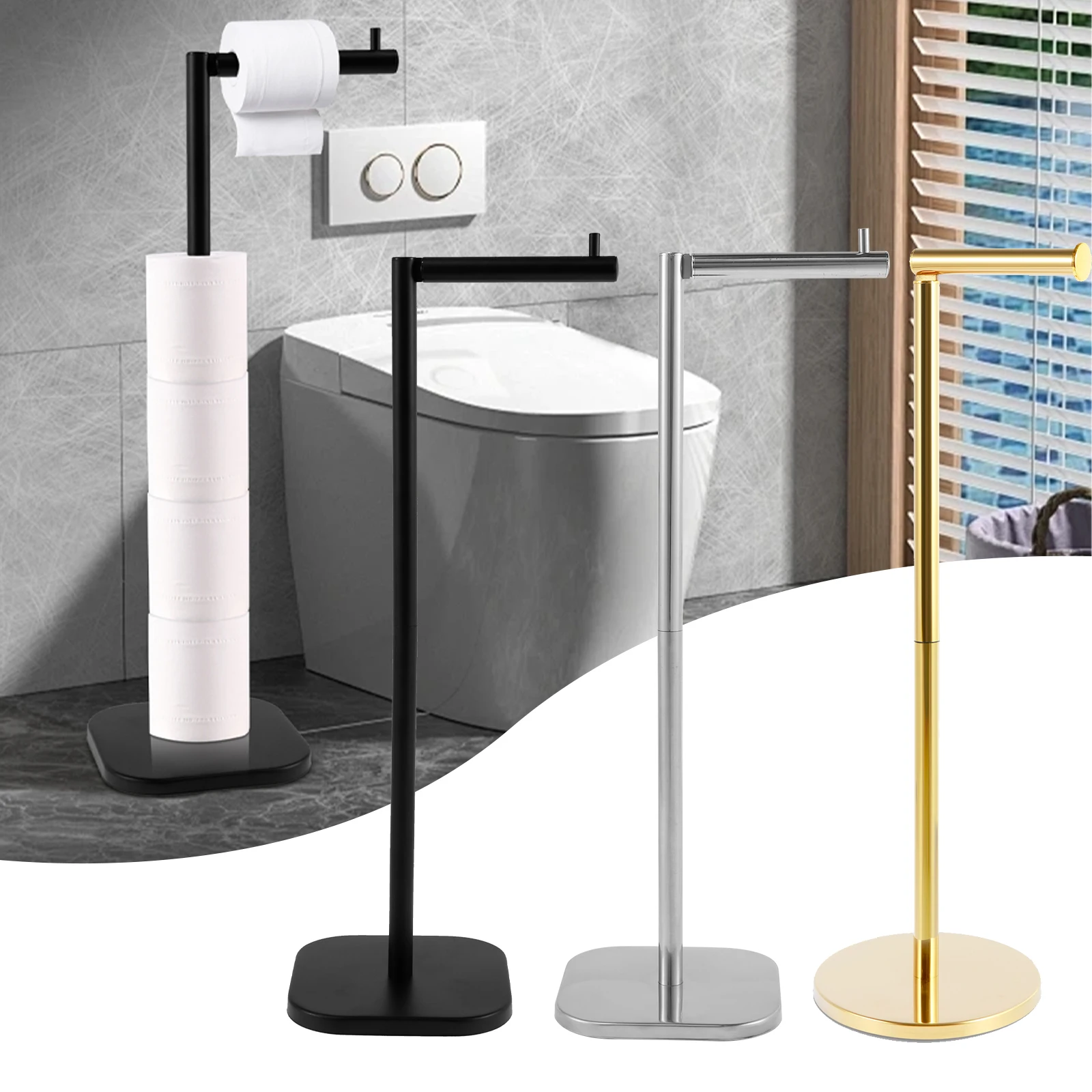 Toilettenpapierhalter Freistehend | Aus Metall, Hält 4 Rollen, ölgeriebene Bronze, Einfach Montiert, Fürs Badezimmer
