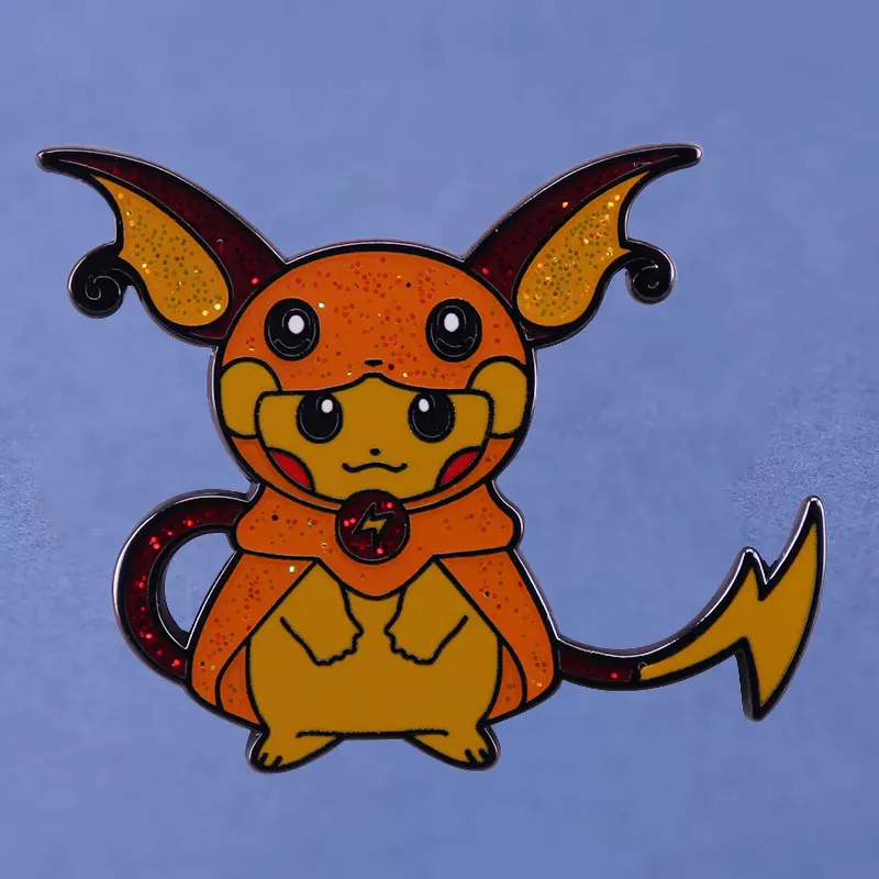 

Милые блестящие эмалевые булавки в стиле Пикачу, Коллекционные Значки в виде покемонов на лацканах, эльф Пикачу, аниме, аналогичные боевые халаты