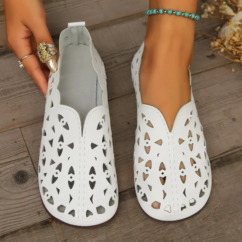 Women Summer Genuine Leather Hollow Out Shoes 12