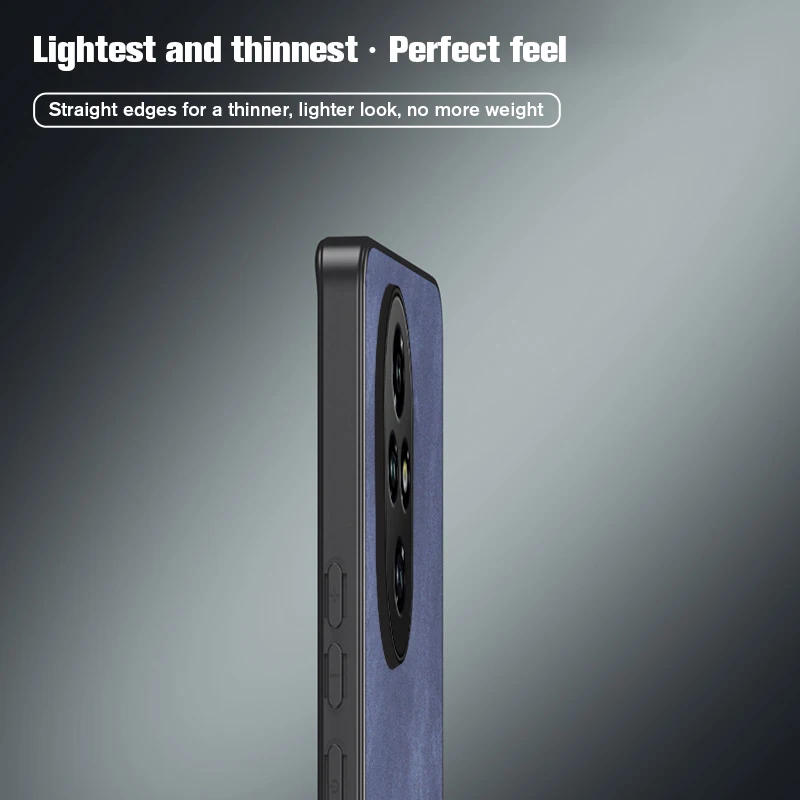 Honor200Pro Case Skin Feel Fiber Texture Leather Back Cover for Honor200 200 Pro 5G