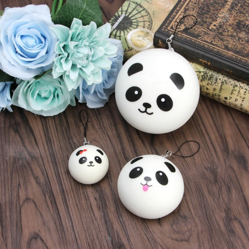 

2024 New Panda Squishy Steamed Bun Bag Phone Pendant Lanyard Keychain Kid Toy Gift