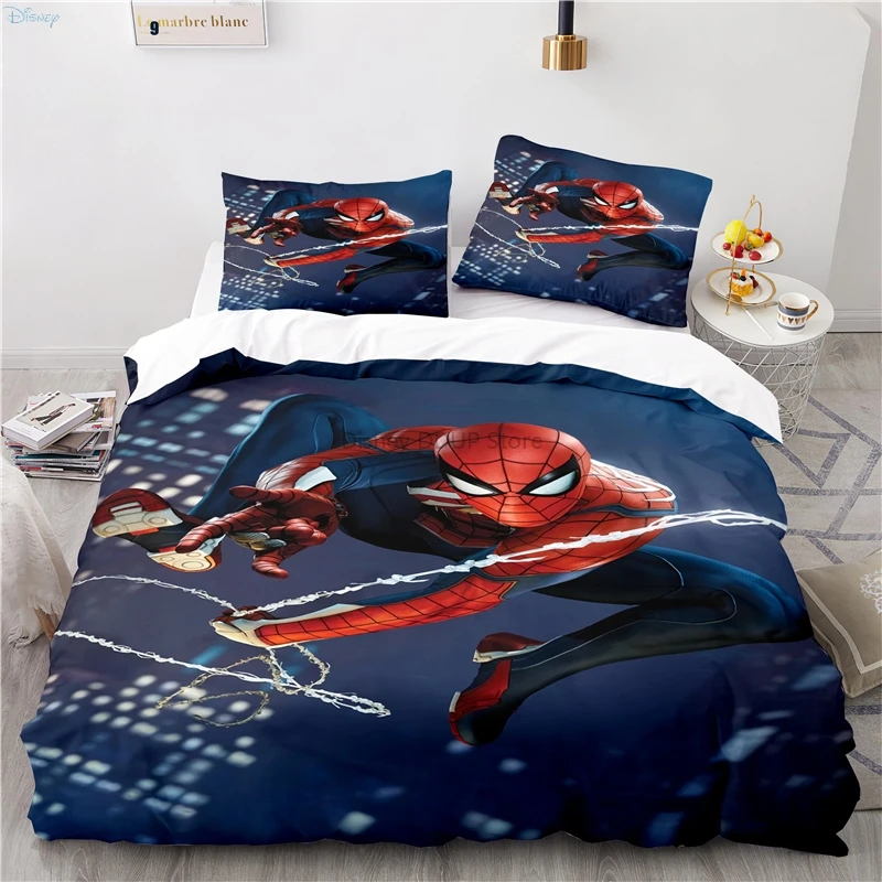 Spider Man Printed Duvet Cover Sets with Pillowcase Adult Children Classic Cartoon 3d Bedding Sets Bedroom Decor Queen King Size