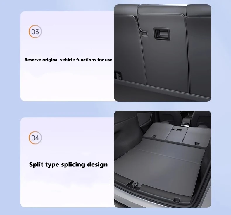 Für Tesla Model Y Juniper Kofferraummatte Vollständige Abdeckung Beidseitige Kofferraumschutzauflagen Rückenlehnen-Schutzpolster Laderaumauskleidung Anti-Schmutz-Matte – Detail 7