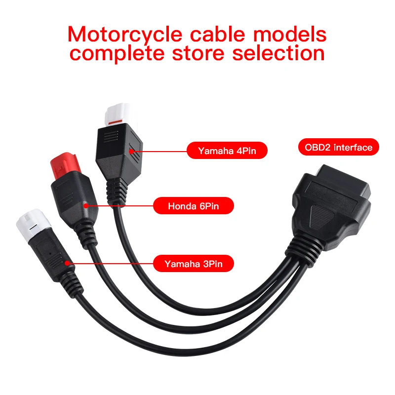 Câble Diagnostic OBD2 Pour Moto - Adaptateur 3/4/6 Broches, Lecteur De Codes Moteur