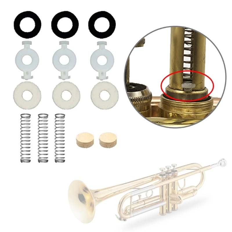 Trumpet Repair Kits Include Piston Valves Guide Felt Washers
