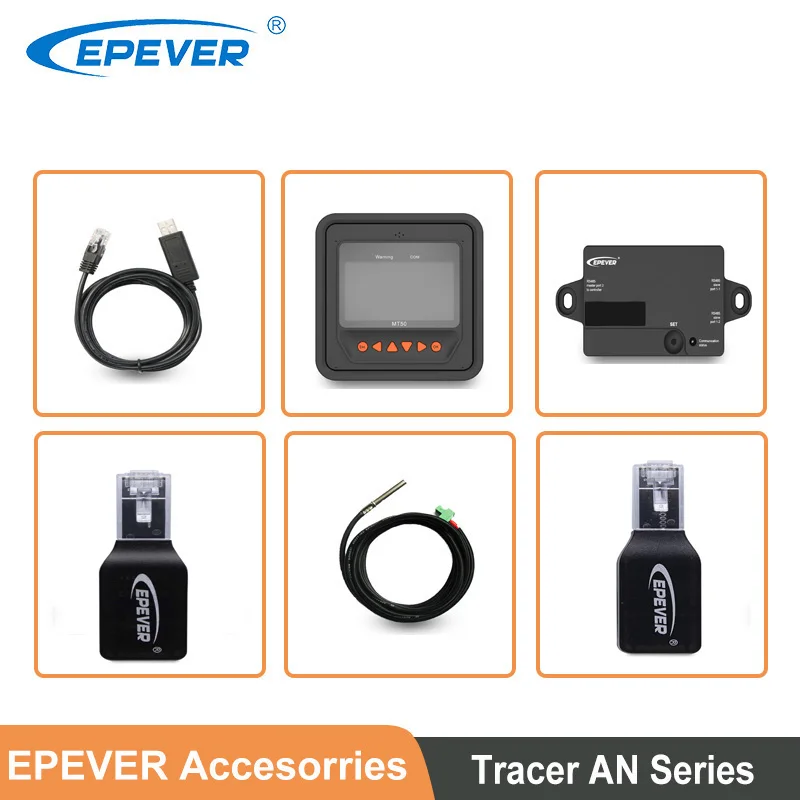 Epever Tracer Una Serie Accessori Display Lcd Mt50 Tester Remoto Temp Sensore Cavo Ebox-Wifi Ebox-Ble Pal-Adp-50An