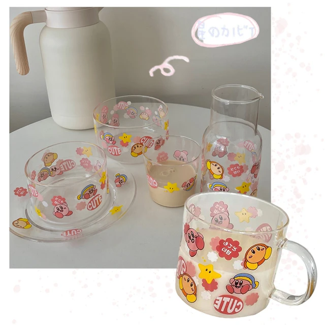 Anime Stars Kirby Cartoon Cute Glass Cup Kawaii INS Style Creative