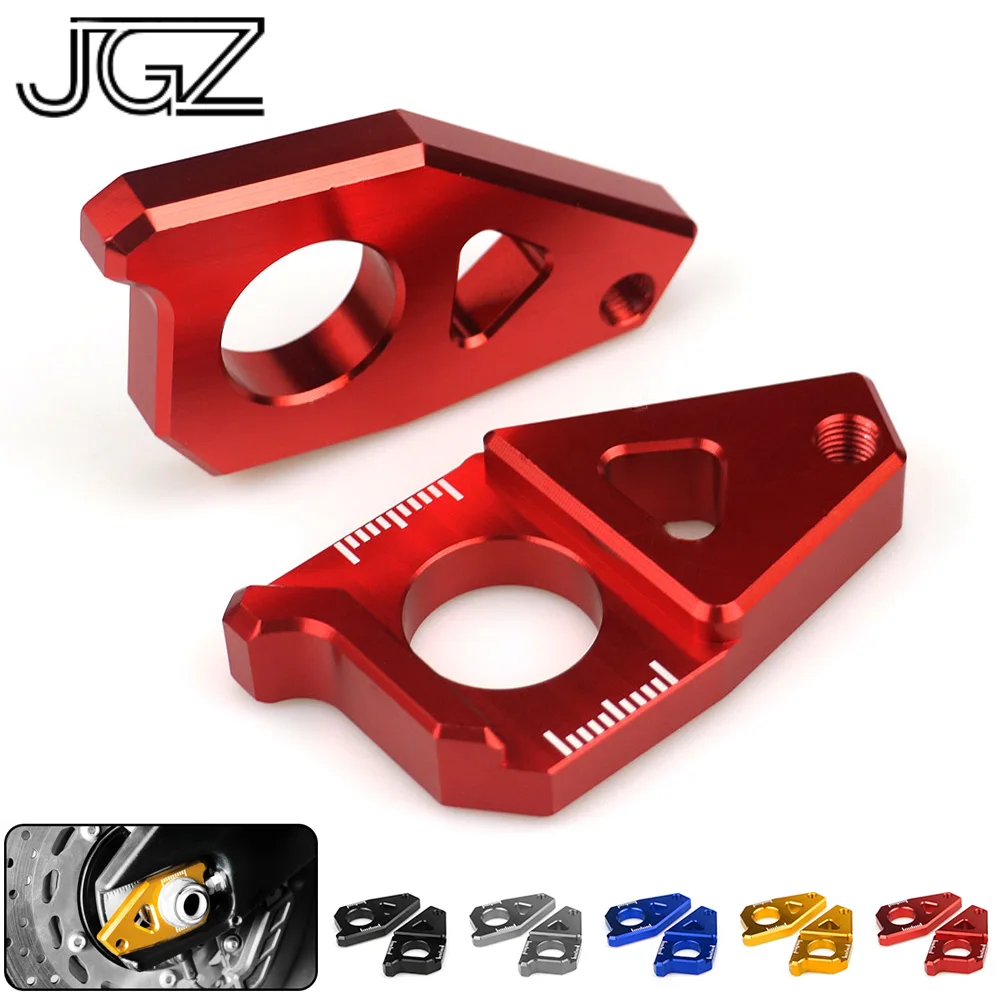 PairMotorcycleCNCRearAxleSpindleChainTensionerAdjusterBlockers