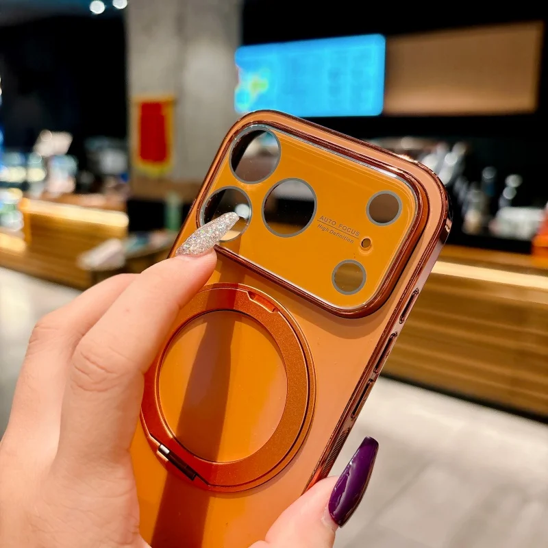 360° Rotating Magnetic Holder Matte Case with Camera Protection and Magsafe Compatibility