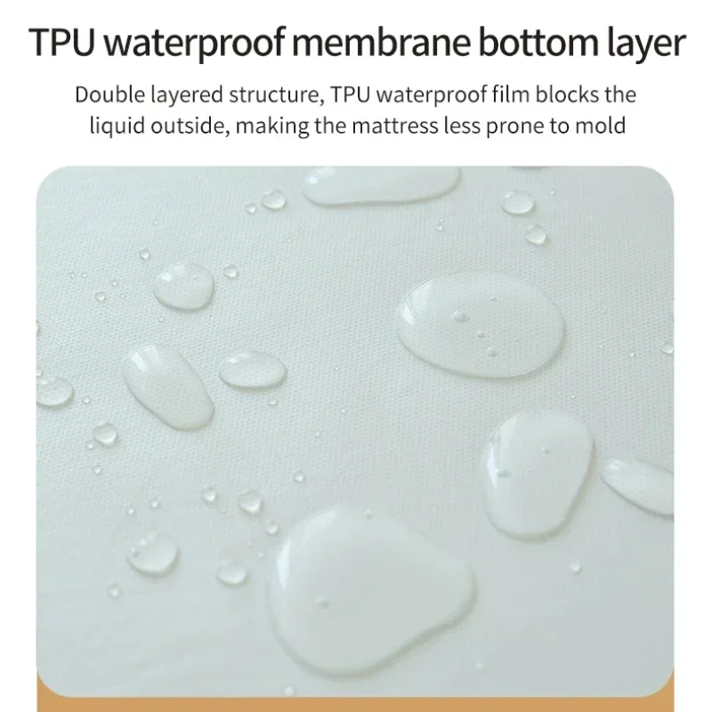 Waterproof Fitted Bed Sheet Bedding Cover Mattress Cover Protector Solid Color With Elastic Band Antislip For Bedroom Guest Room 3