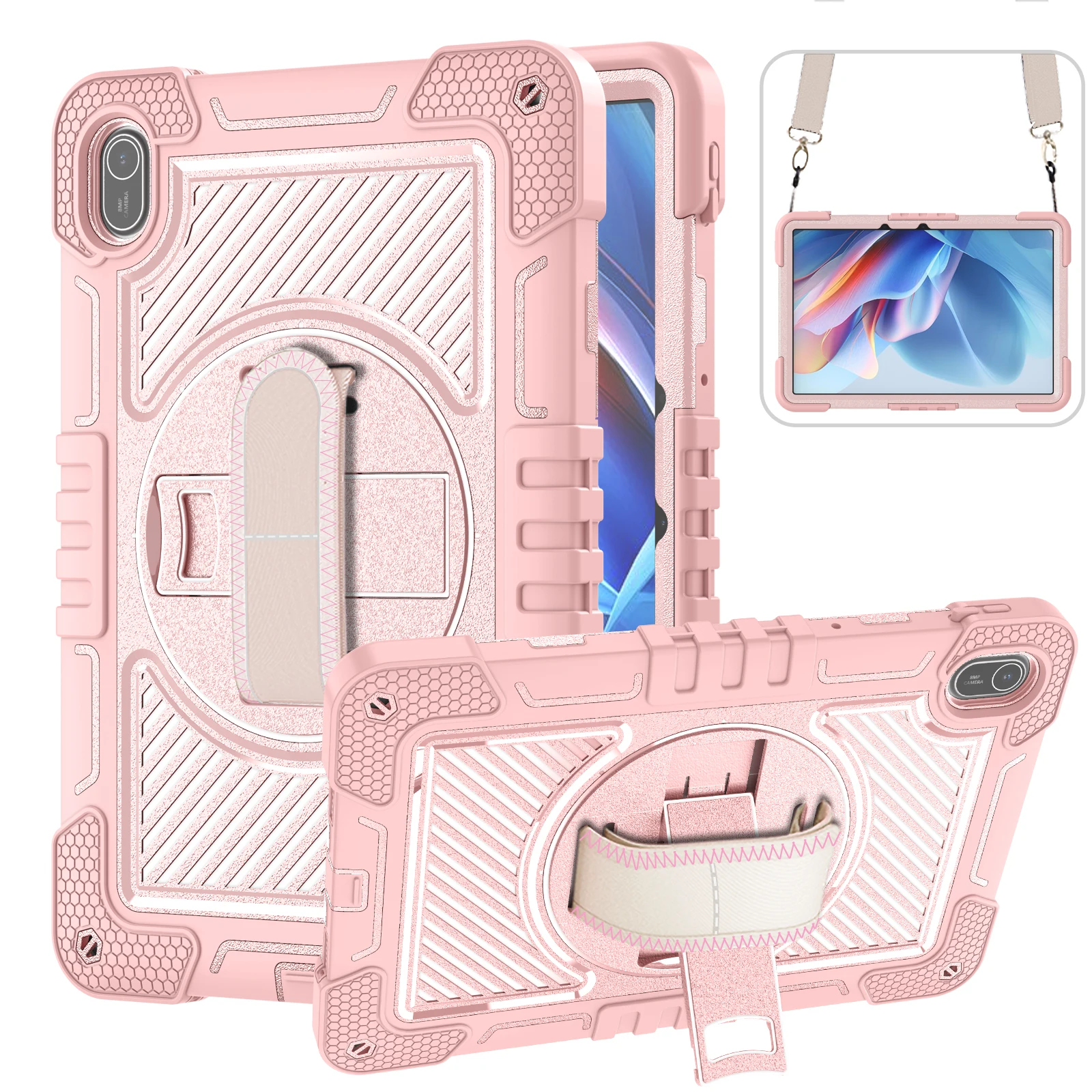 Durable Non-Toxic Silicone & PC Tablet Case with Shoulder Strap