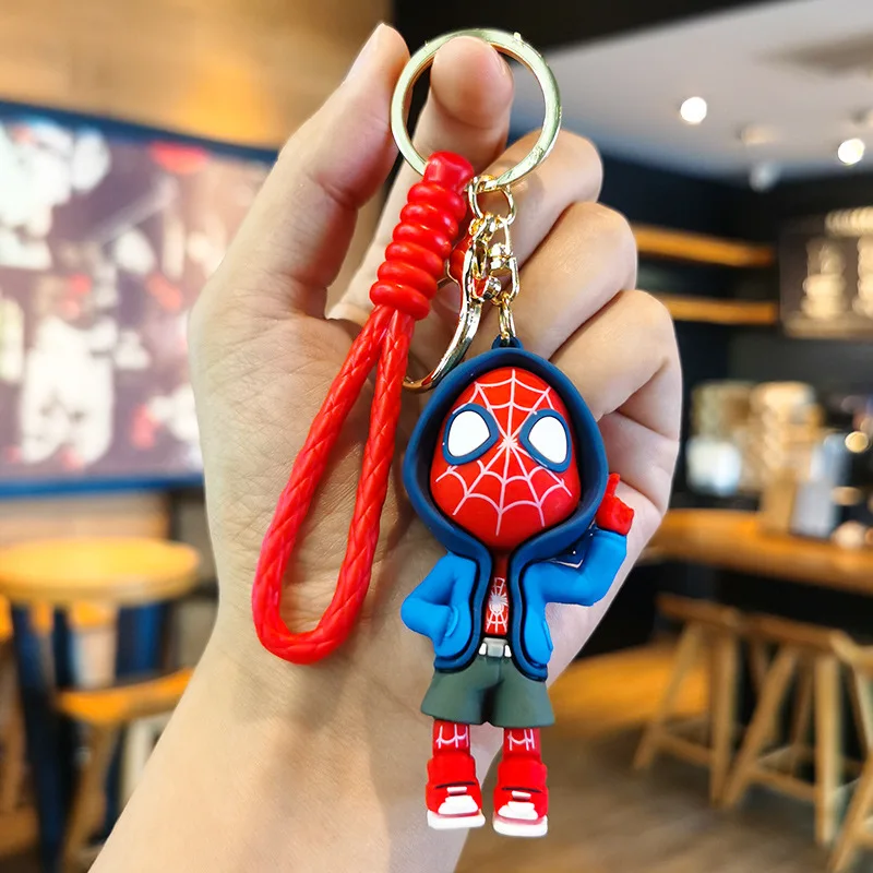 

Action Figure Spider Man Keychain Captain America Keyring Bag Pendant Avengers Car Key Ring Wholesale Spiderman Toy Boy Kid Gift