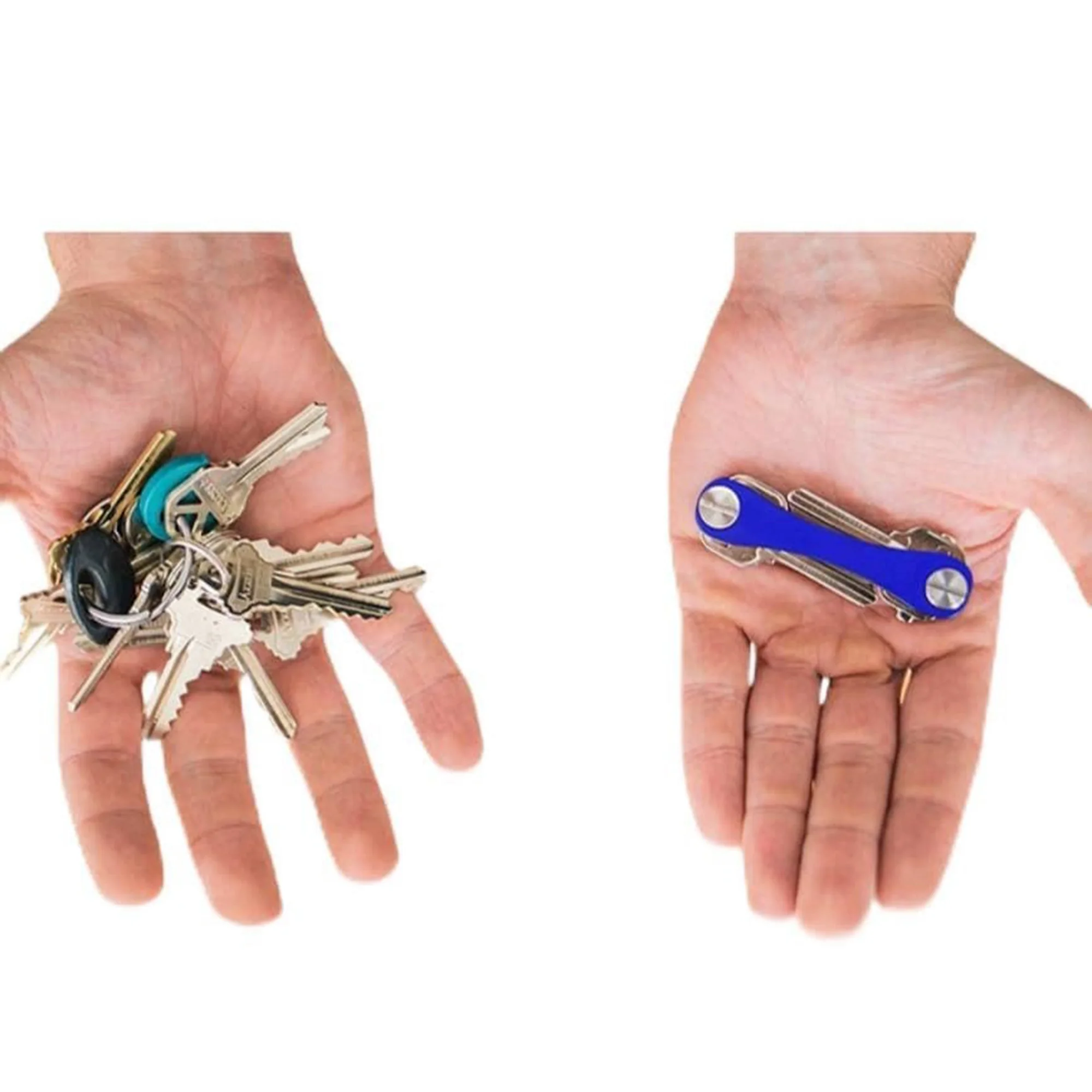 Sleek Aluminum Smart Key Holder | Compact & Stylish Keychain Organizer