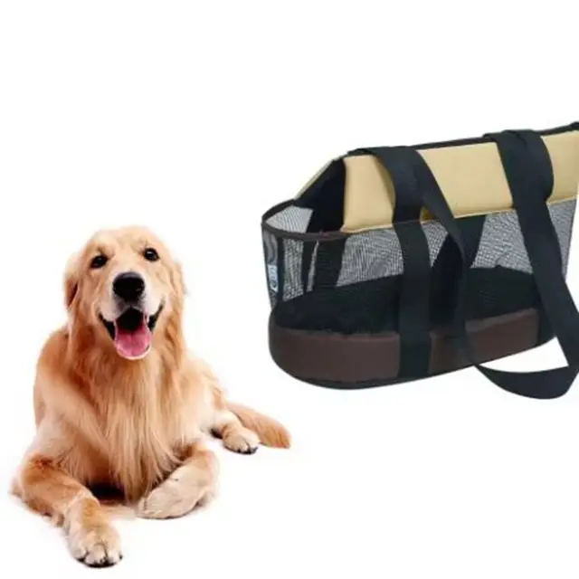 Portable Oxford Cloth Pet Carrier Black Breathable Pet Bag Lightweight Foldable Pet Backpack Travel