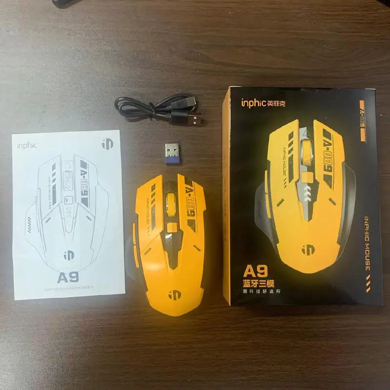 Wireless Mouse Inphic A9 Bluetooth 2.4GHz Rechargeable Noiseless Clicks 2400dpi Optical type-C Fast Charge Battery Indicato wireless mouse wireless optical mouse